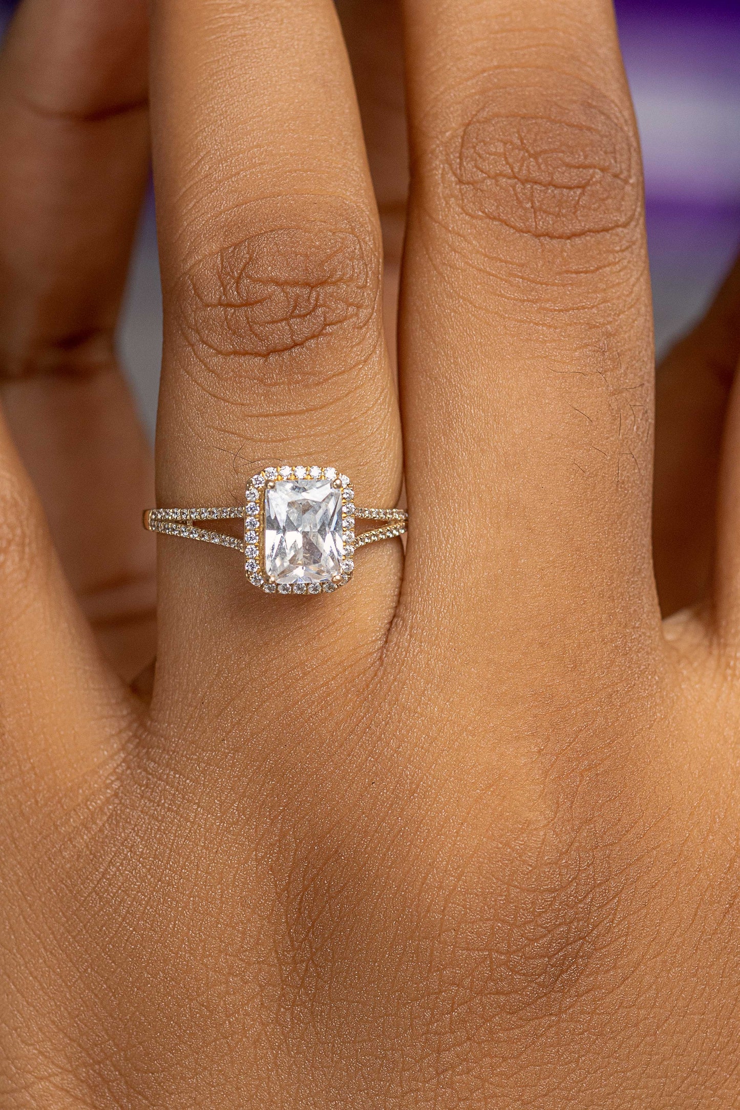 Katrina Emerald 10Karat Yellow Gold Engagement Ring