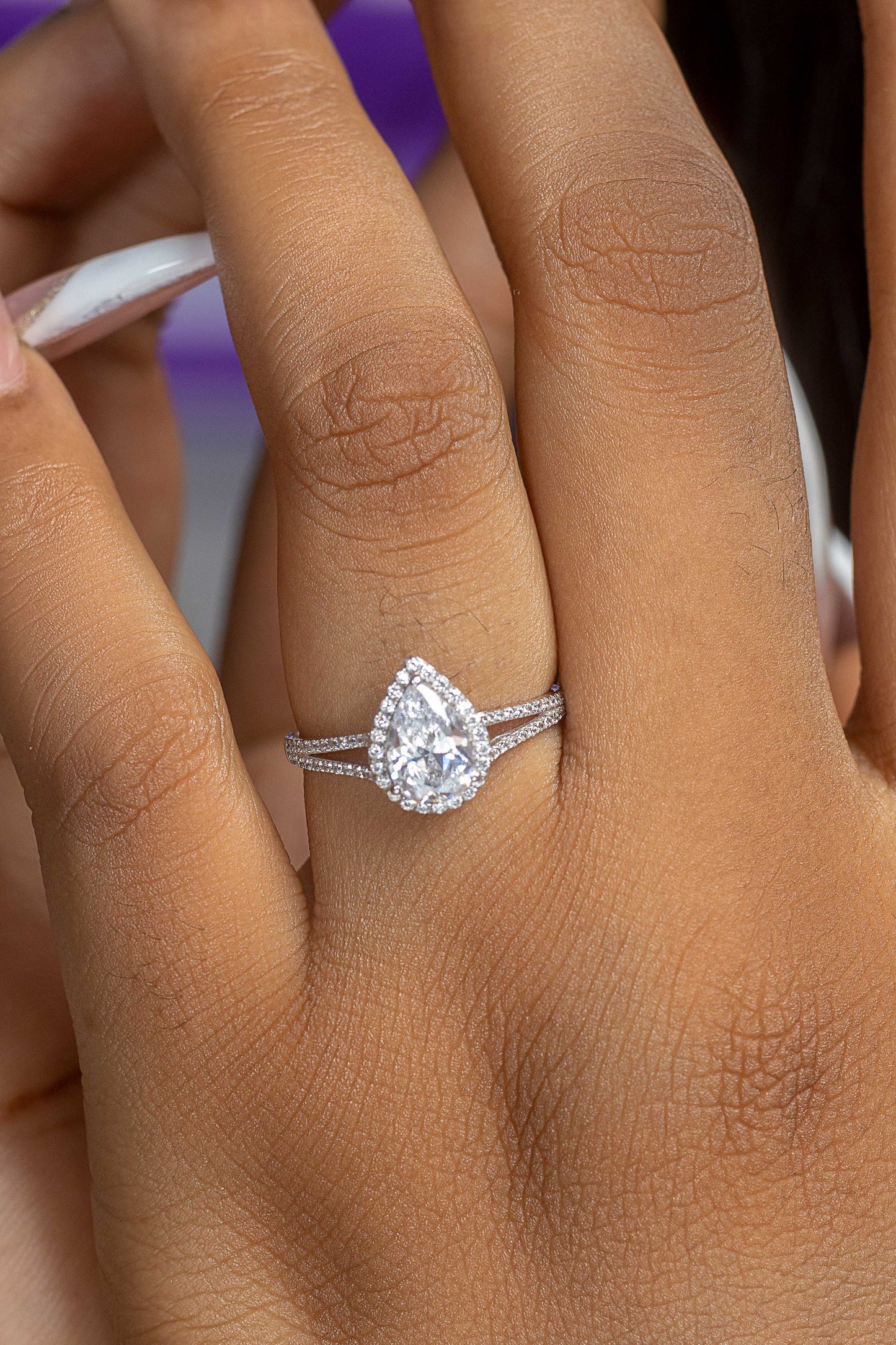 Katrina Pear 10Karat White Gold Engagement Ring
