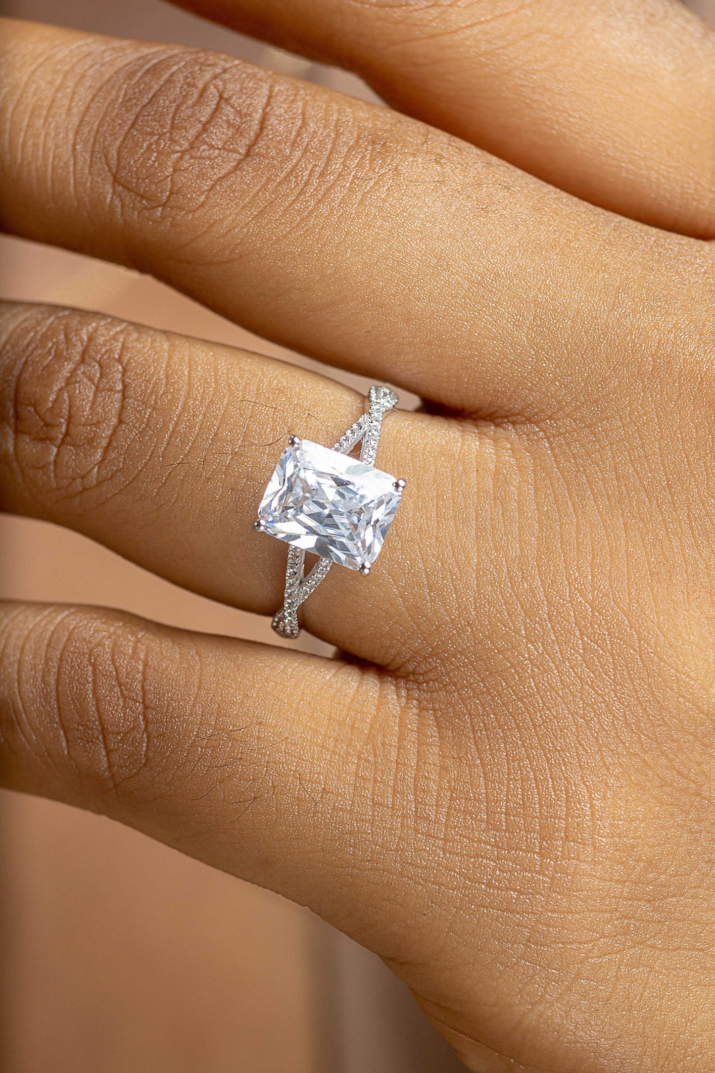 Sarah Emerald 10Karat White Gold Engagement Ring