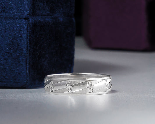 Toby 10Karat White Gold Wedding Band