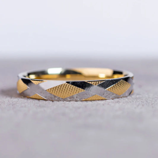 Calton 18Karat Two-Tone Gold Wedding Band