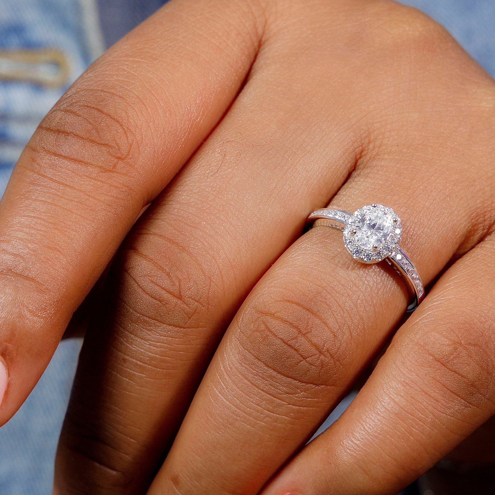 Ebony Oval Sterling Silver Engagement Ring – Saint Tracy London