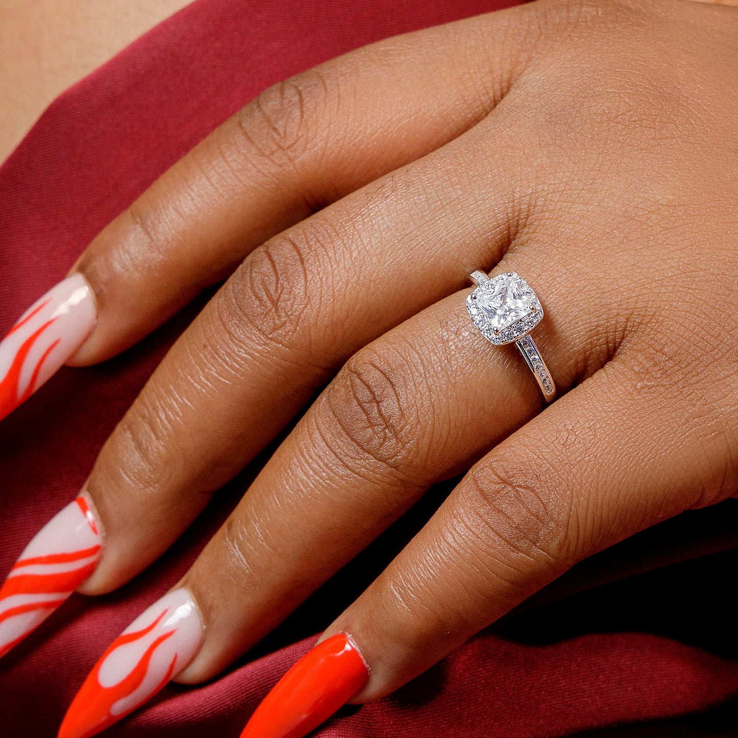 Ebony 18Karat White Gold Engagement Ring