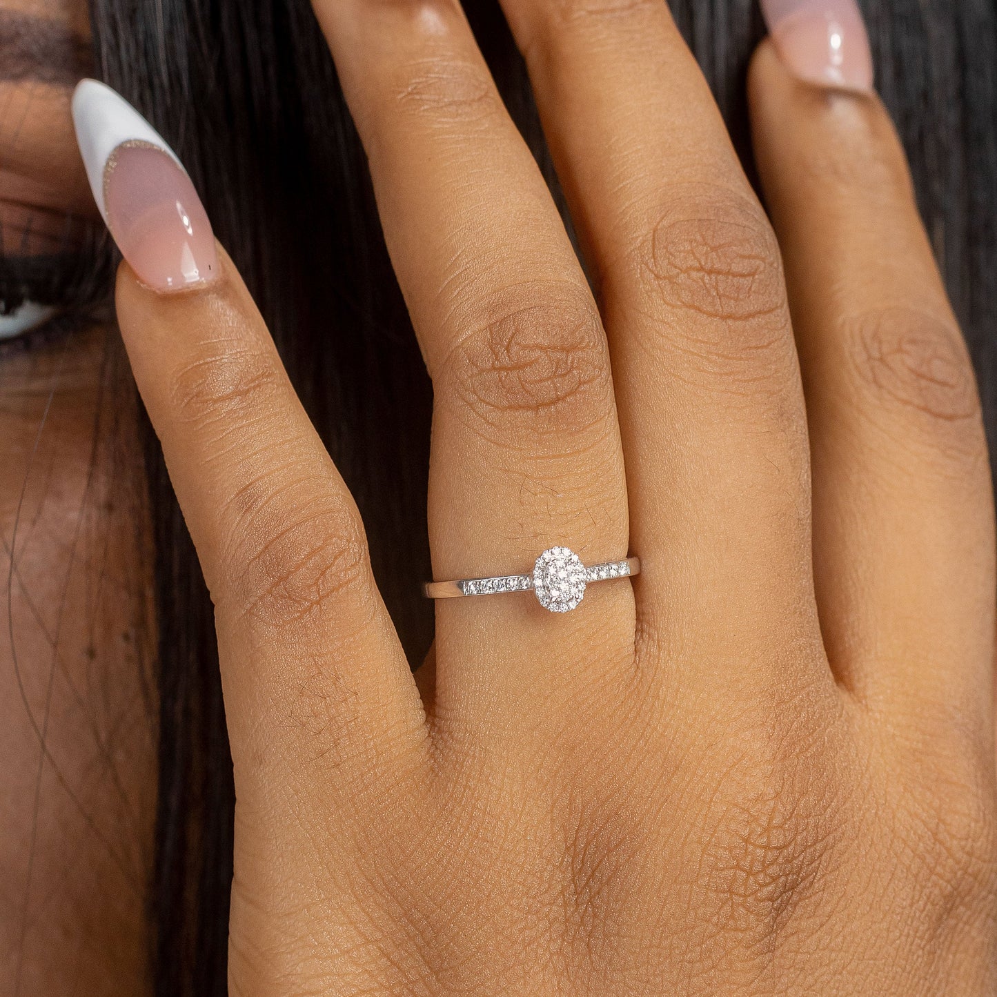 Hazel 18Karat White Gold Diamond Engagement Ring