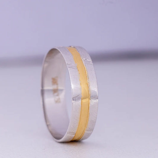 Evans 18Karat Two-Tone Gold Wedding Band