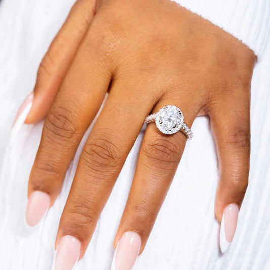 Lina Oval Moissanite Sterling Silver Engagement Ring