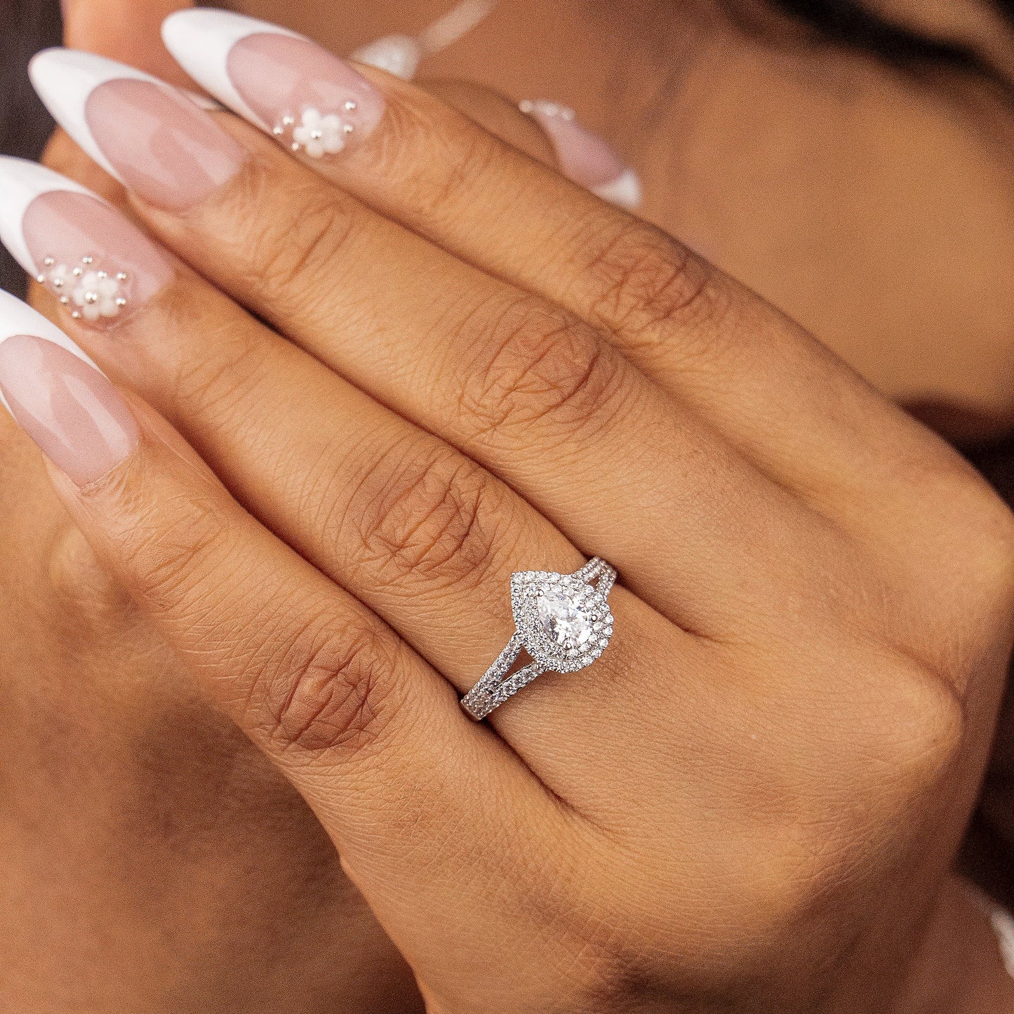 Farah Pear 18Karat White Gold Engagement Ring