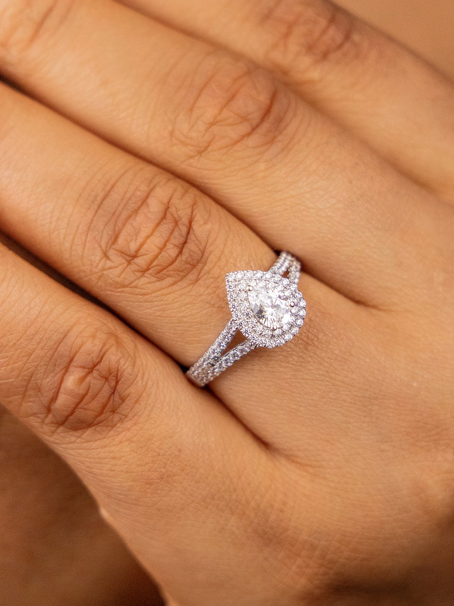 Farah Pear 18Karat White Gold Engagement Ring