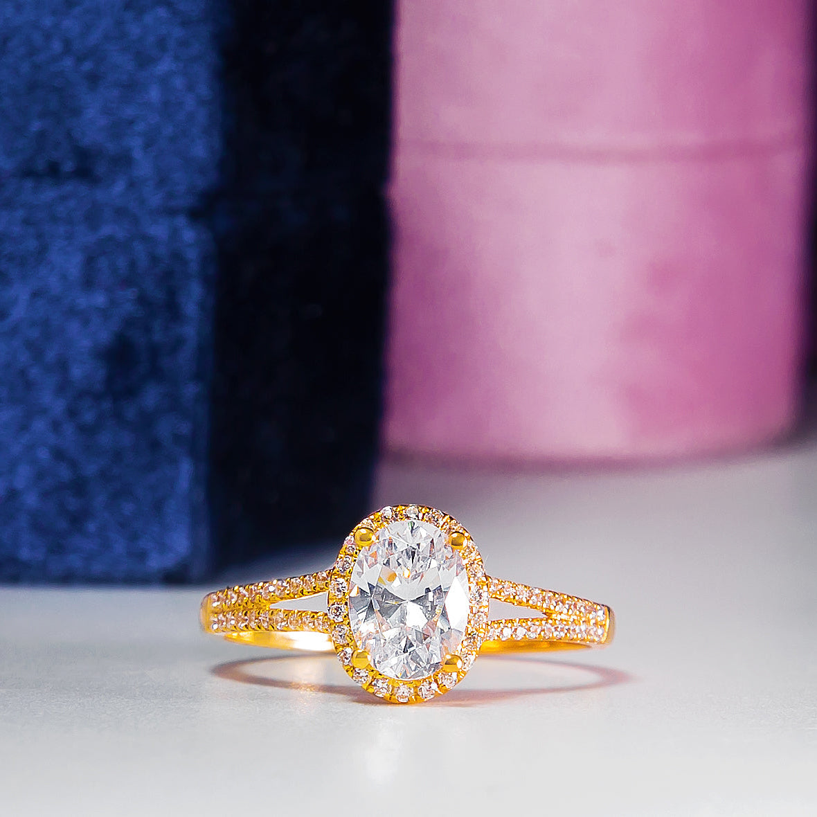 Katrina Oval 10Karat Yellow Gold Engagement Ring