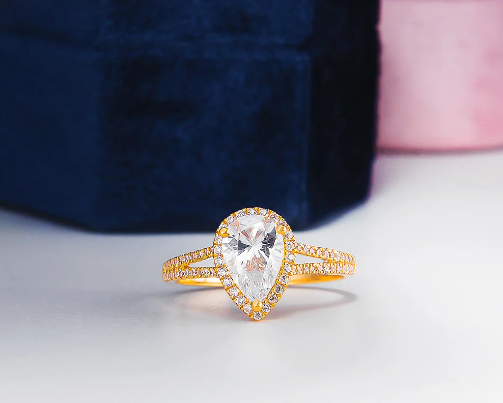 Katrina Pear 10Karat Yellow Gold Engagement Ring