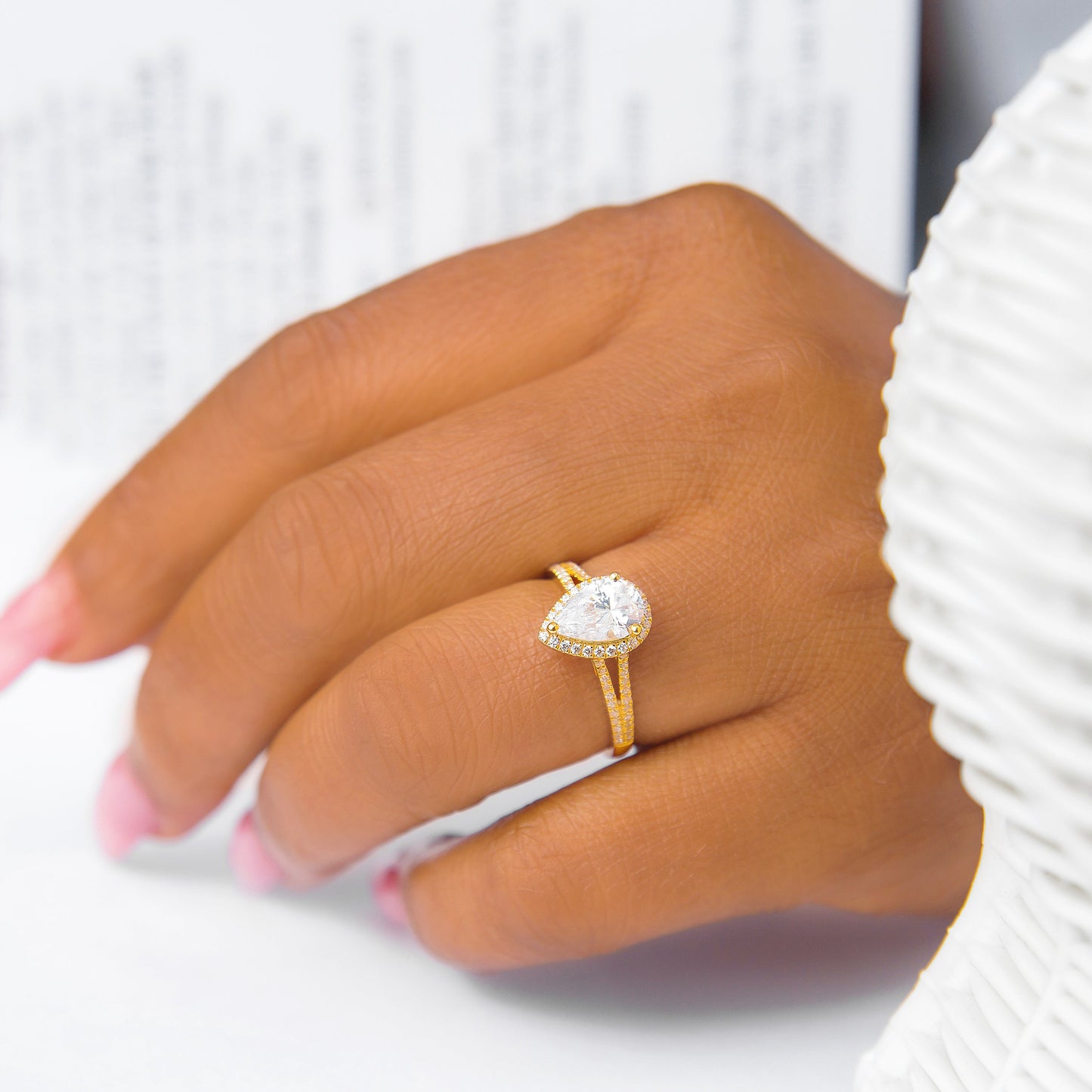 Katrina Pear 10Karat Yellow Gold Engagement Ring