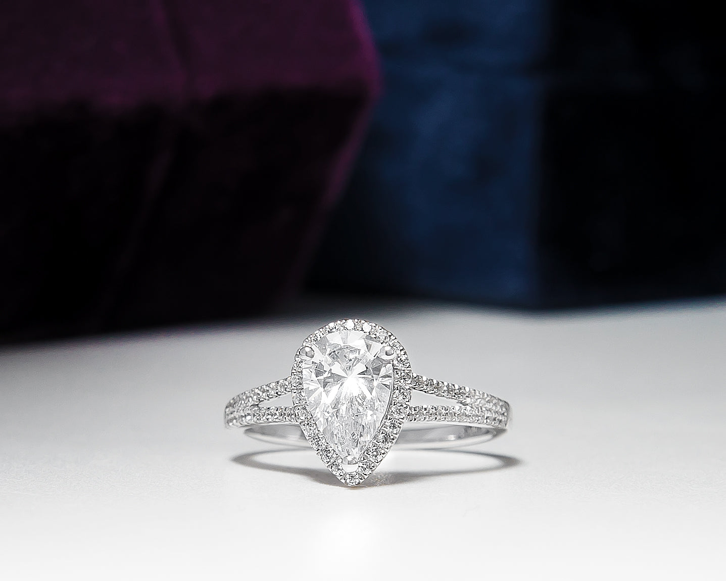 Katrina Pear 10Karat White Gold Engagement Ring