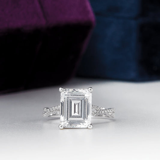 Sarah Emerald 10Karat White Gold Engagement Ring