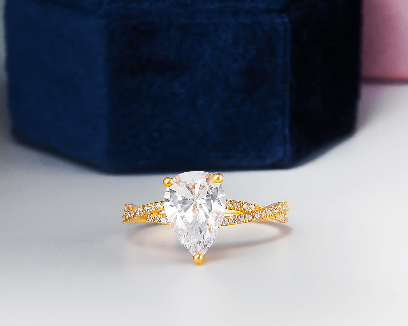 Sarah Pear 10Karat Yellow Gold Engagement Ring