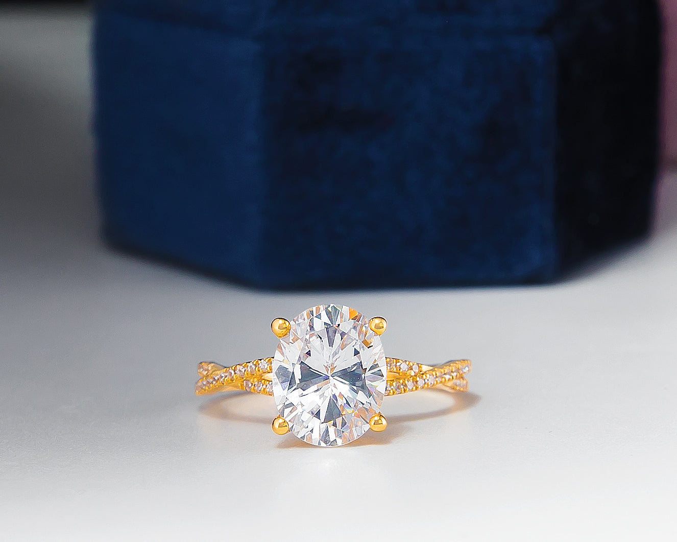 Sarah Oval 10Karat Yellow Gold Engagement Ring