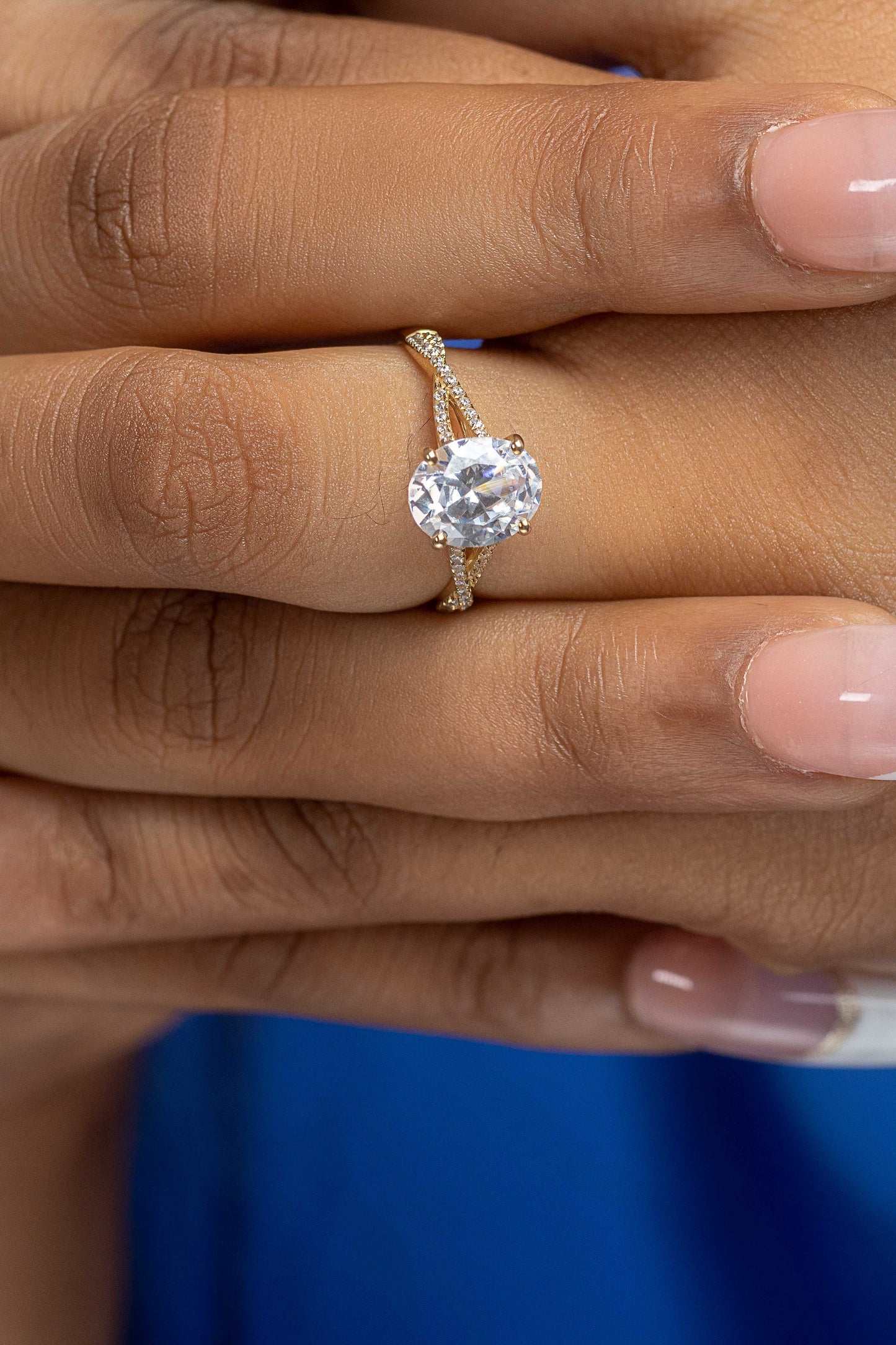 Sarah Oval 10Karat Yellow Gold Engagement Ring